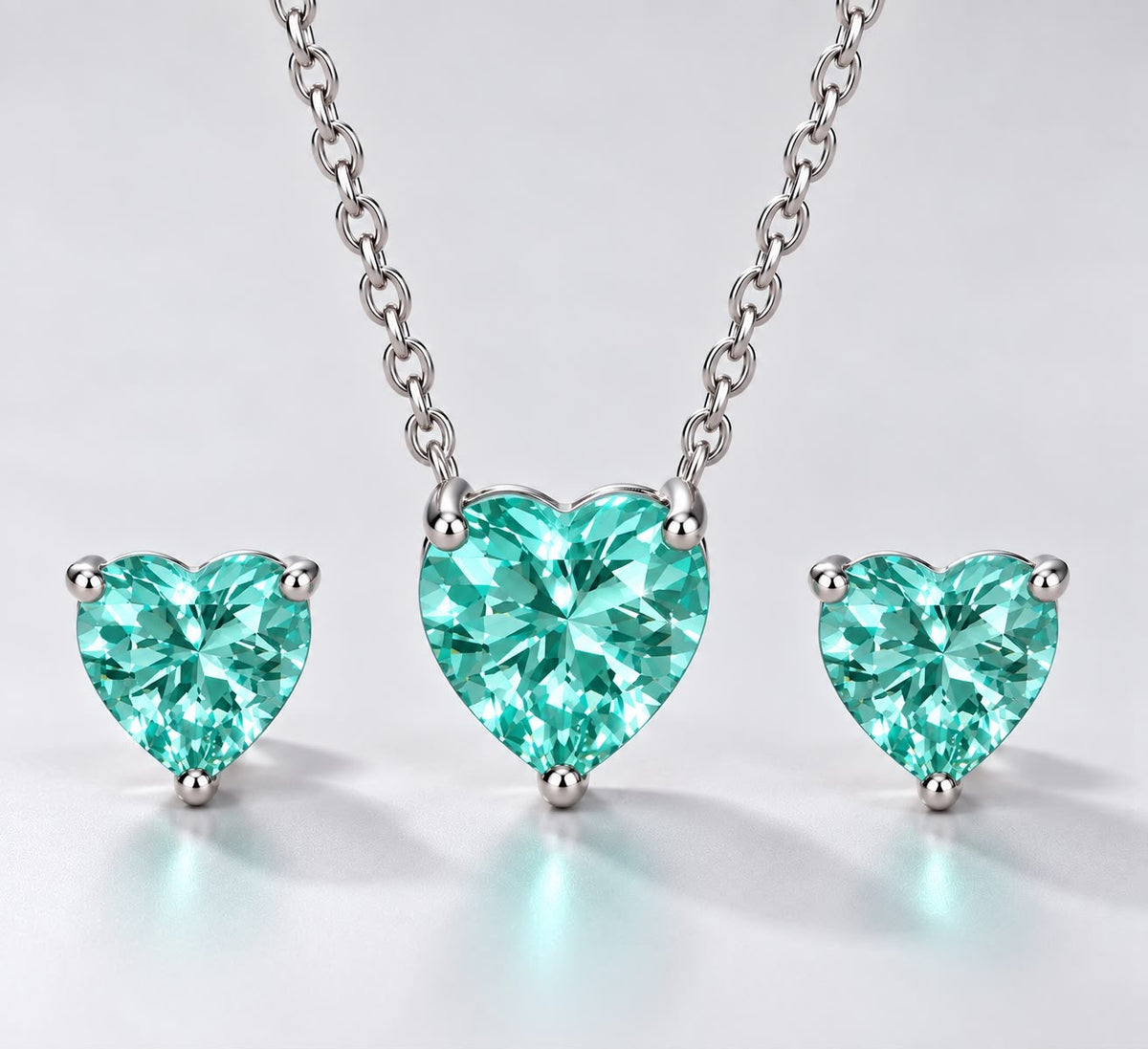 Set Pandora De Corazón Turquesa