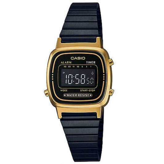 Reloj Casio Vintage Pequeño Negro Con Dorado