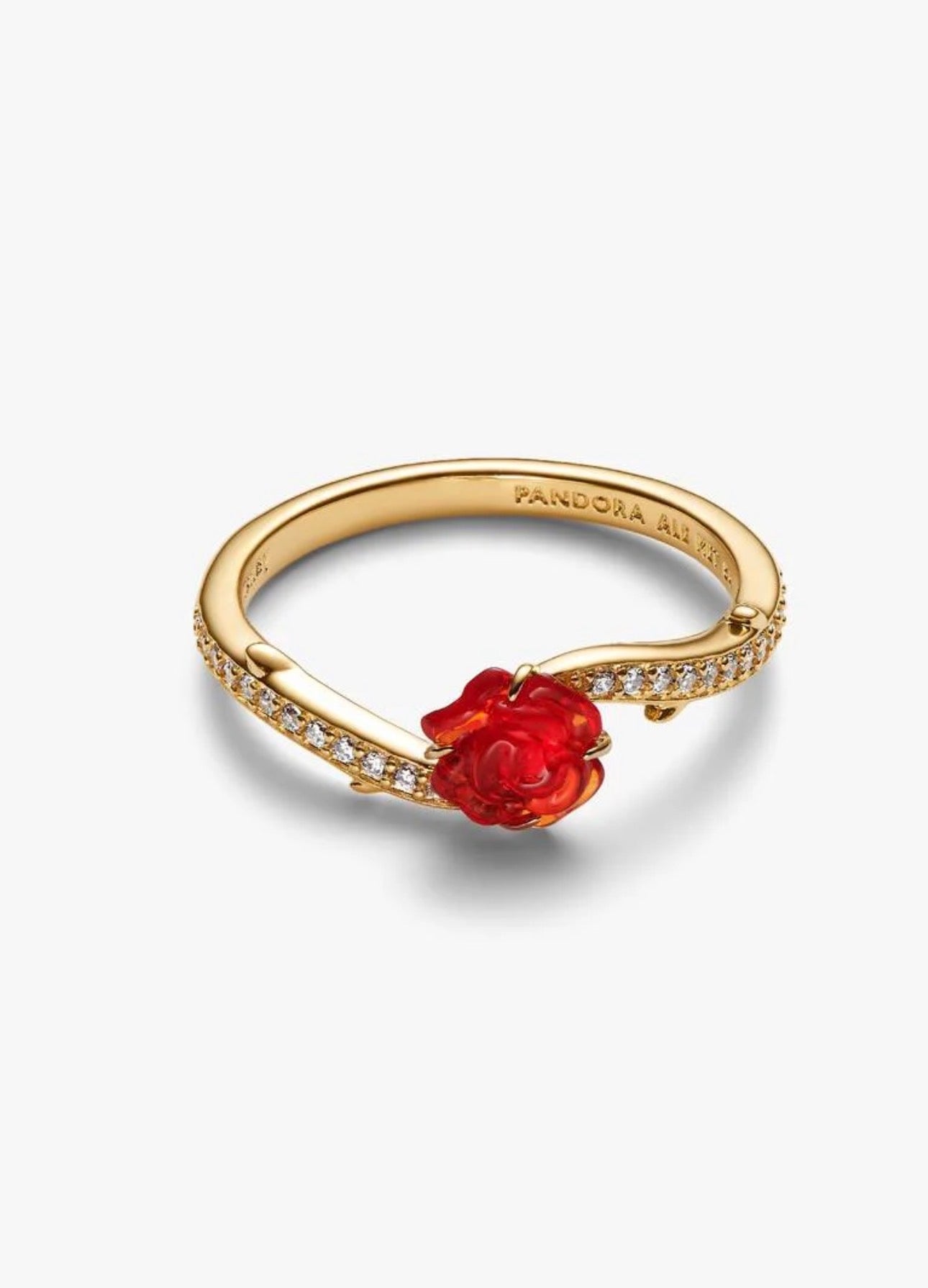 Anillo Pandora Rosa Encantada de La Bella y la Bestia de Disney