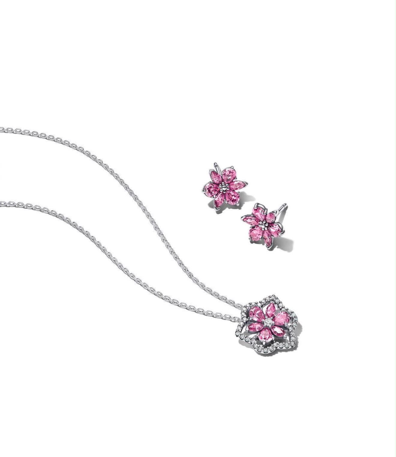 Set De Regalo Pandora Herbario Rosado Brillante