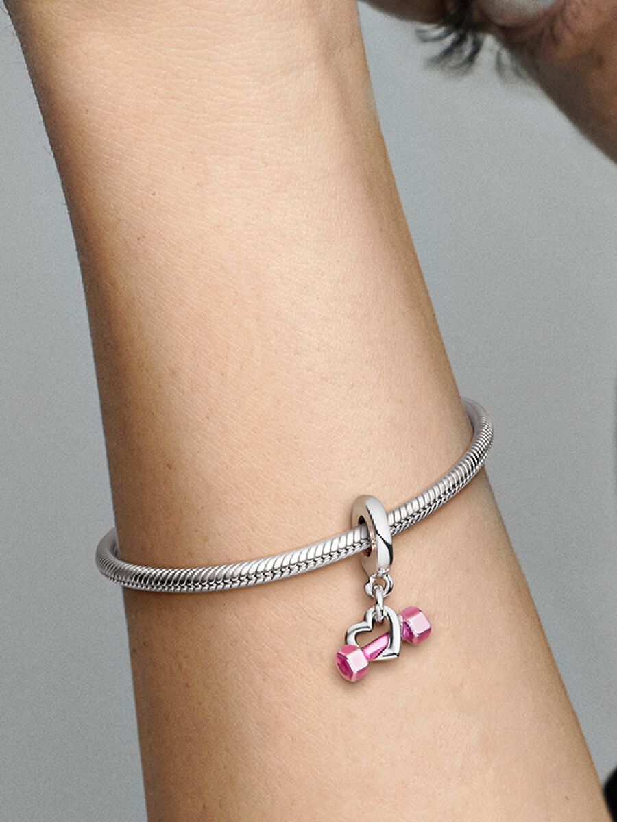 Charm Pandora Colgante Corazón Con Mancuerna