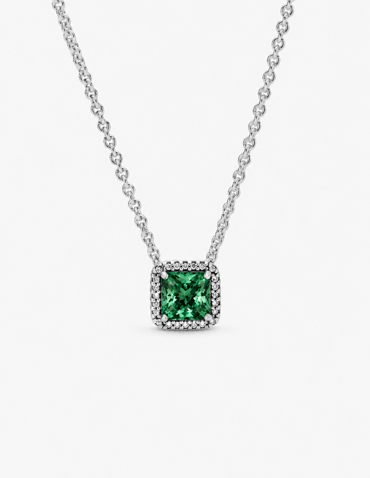 Collar Pandora Cuadrado Elegancia Atemporal Verde