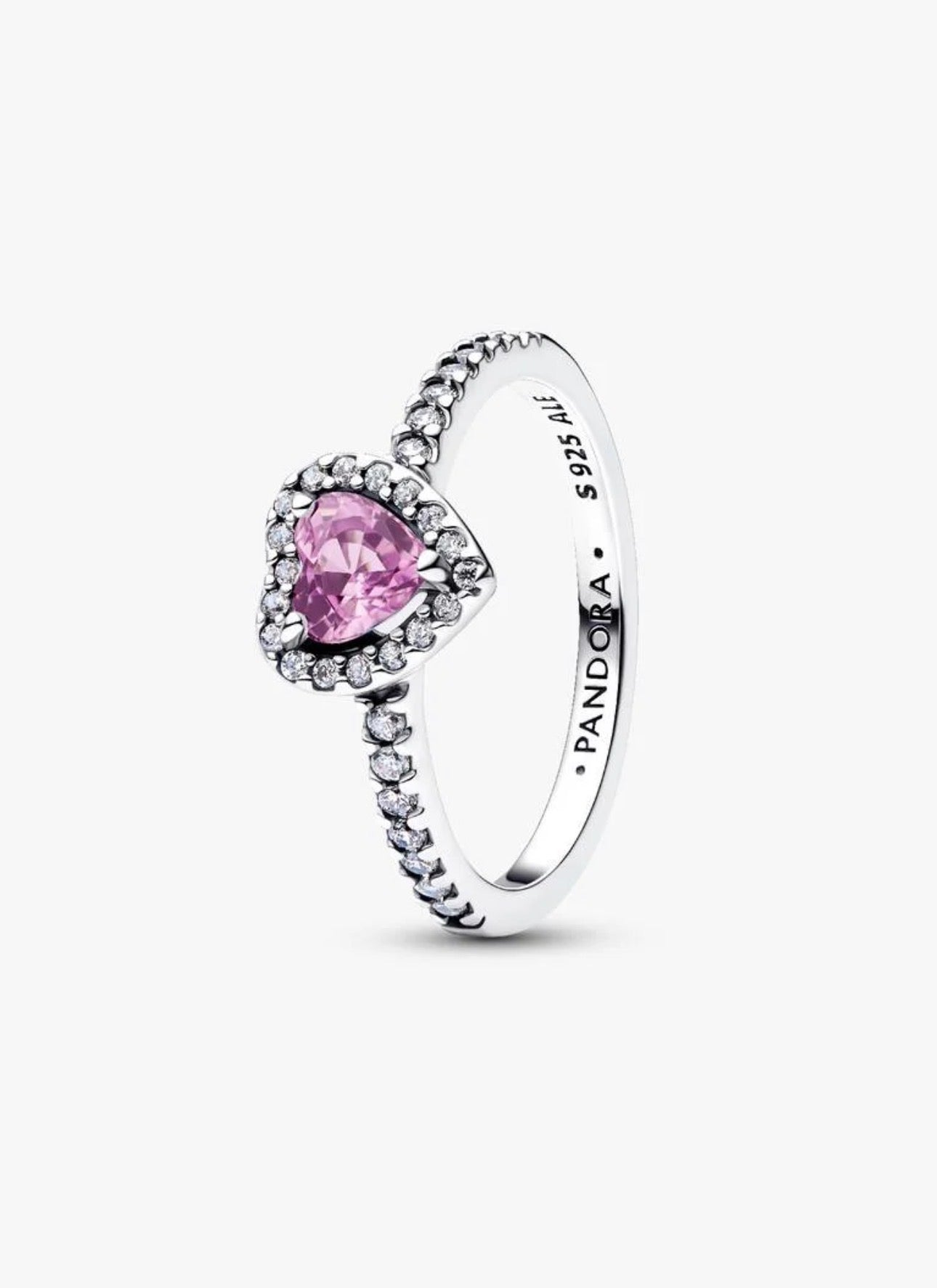 Anillo Pandora Corazón Morado Brillante