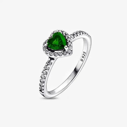 Anillo Pandora Corazón Verde Brillante