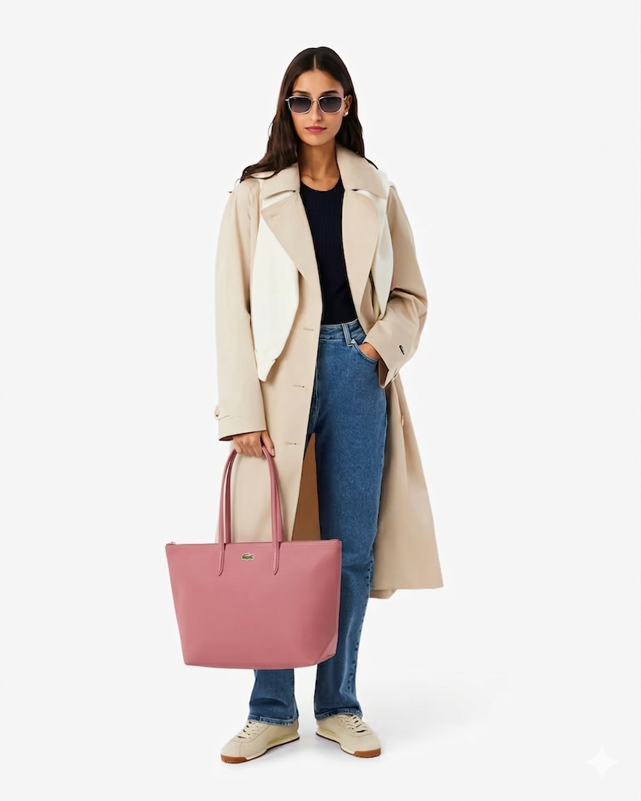 Cartera Lacoste tote grande L.12.12 Rosa