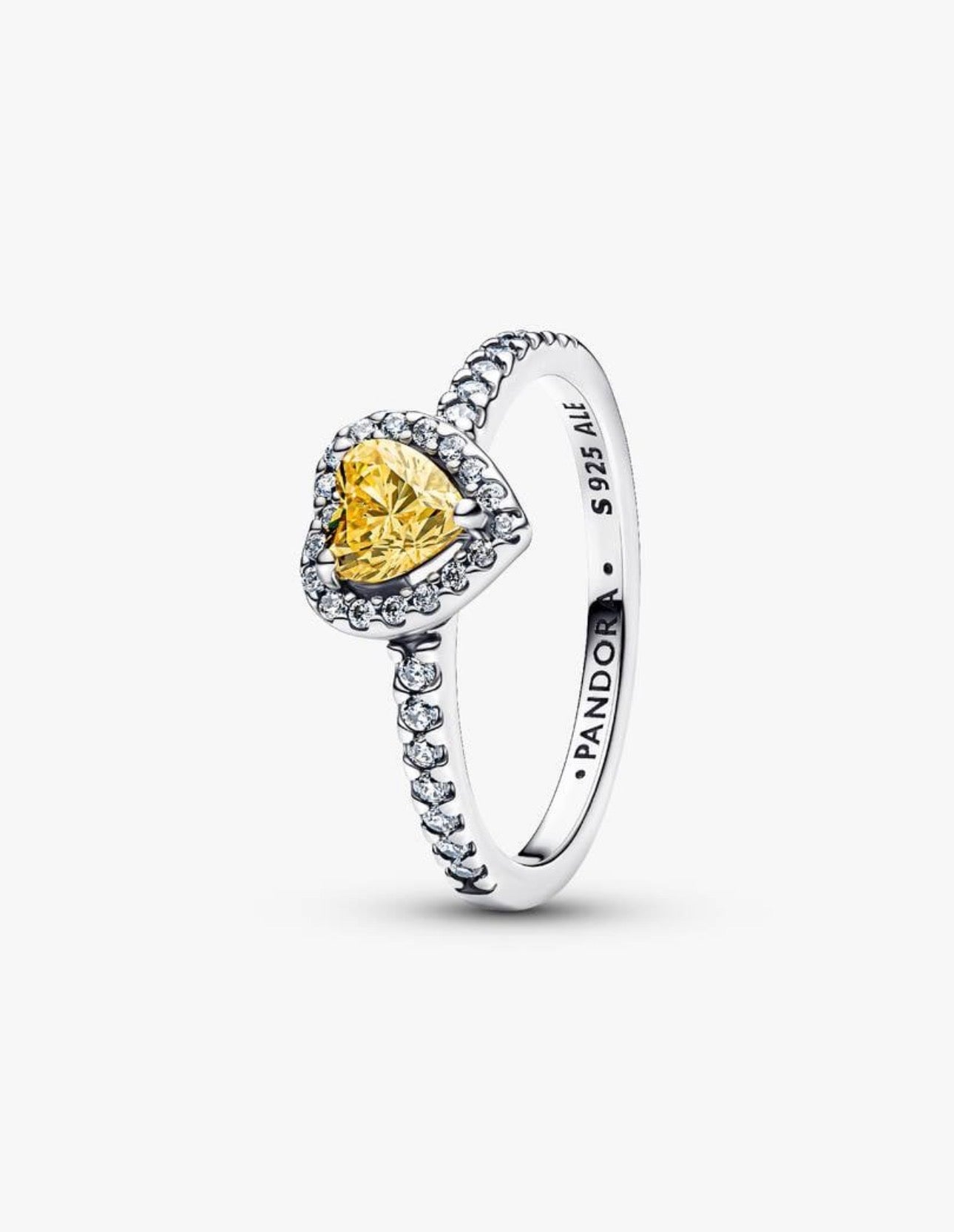 Anillo Pandora De Corazón Amarillo Brillante
