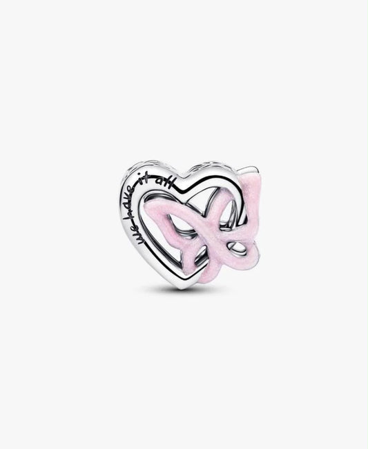 Charm Pandora Corazon y mariposa entrelazados
