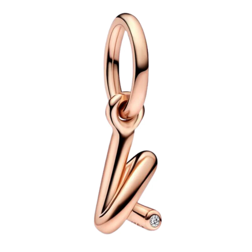 Charm Pandora Inicial Abecedario de la A - Z minúscula Rose Gold