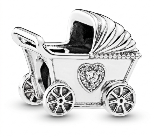 Charm Pandora de Cochecito de Bebé Con Corazón