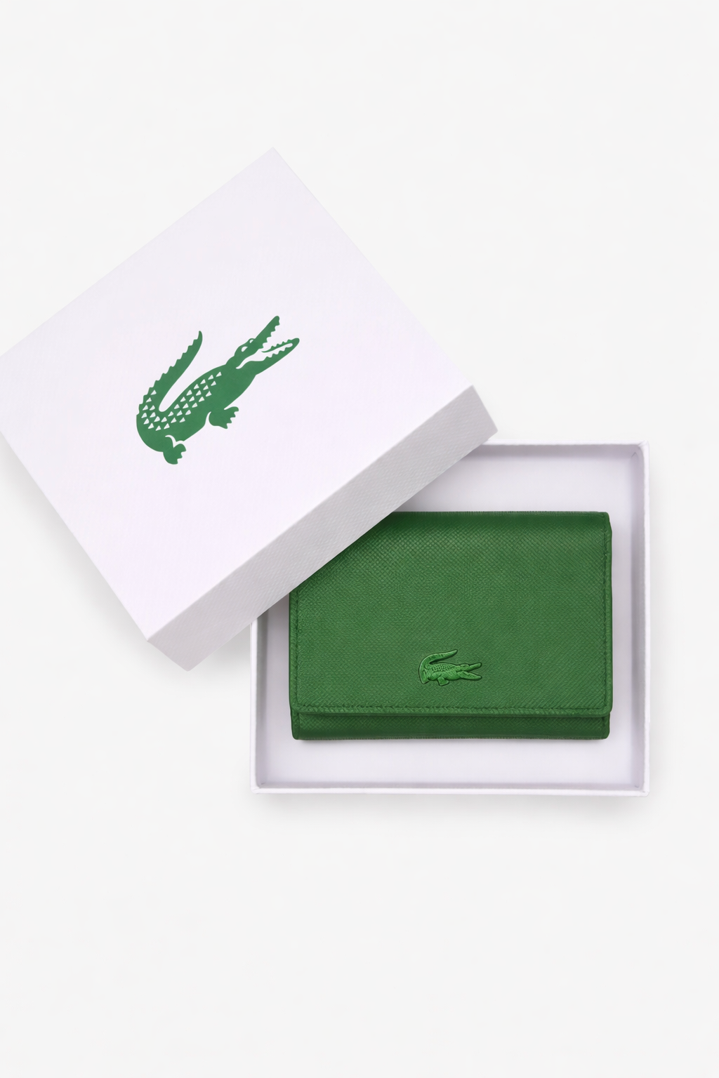 Monedero Lacoste Verde Con Caja