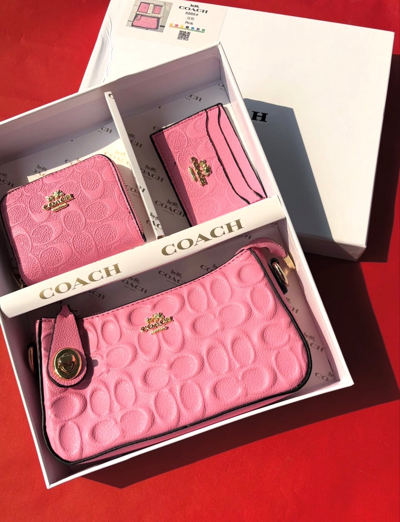 Set de Carteras Coach 3 piezas Rosa
