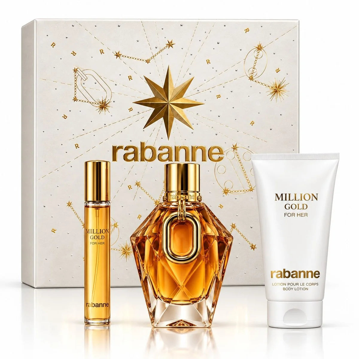 SET PACO RABANNE MILLION GOLD FOR HER EDP 100ML EDP 10ML CREMA CORPORAL 100ML (M)