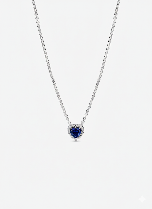 Collar Pandora Corazón Azul