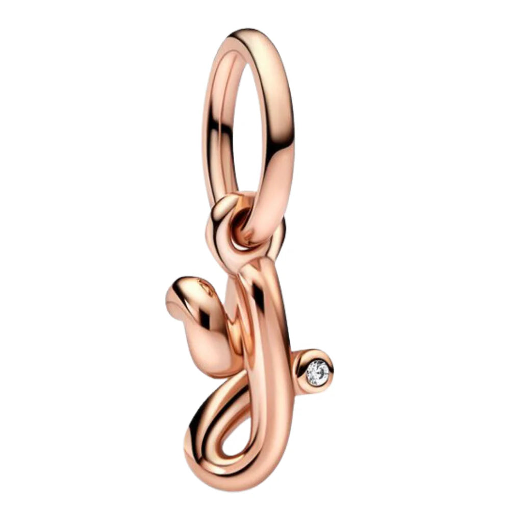 Charm Pandora Inicial Abecedario de la A - Z minúscula Rose Gold
