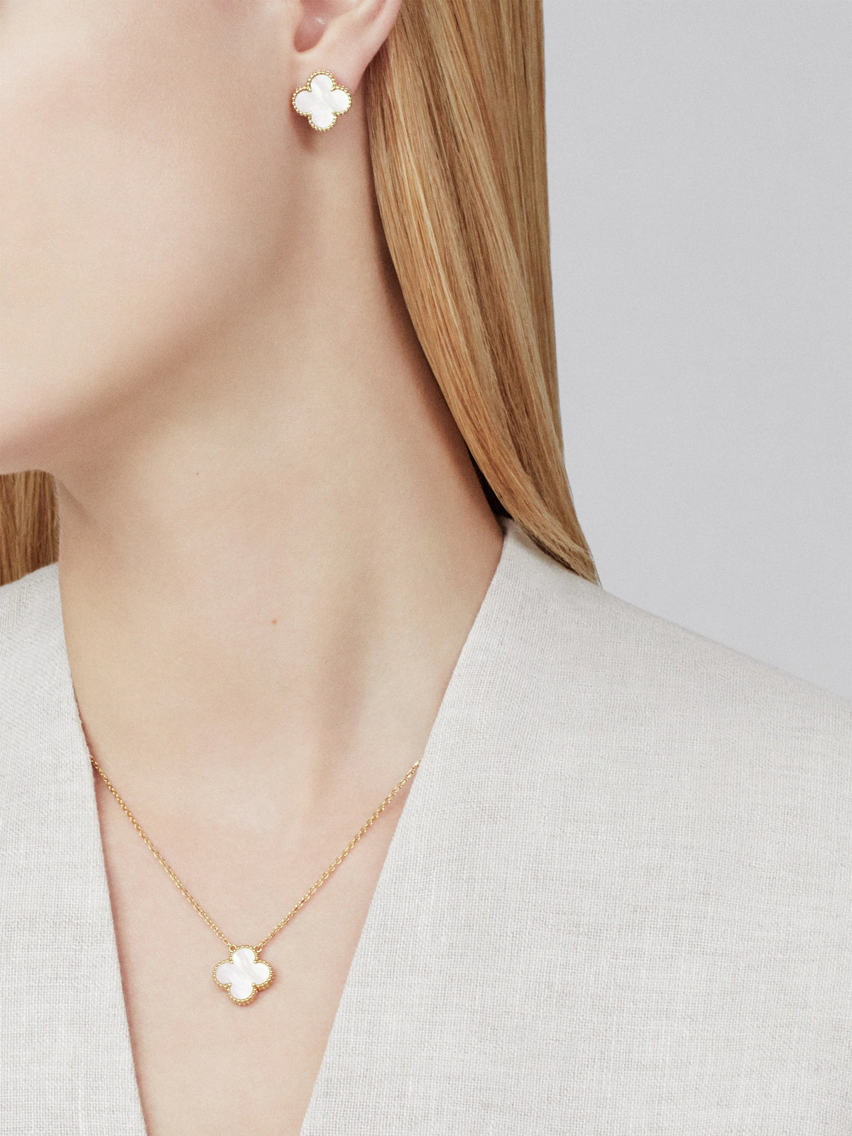 Set Van Cleef Vintage Alhambra Blanco