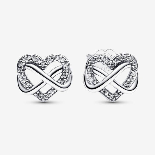 Aretes Pandora corazón con infinito