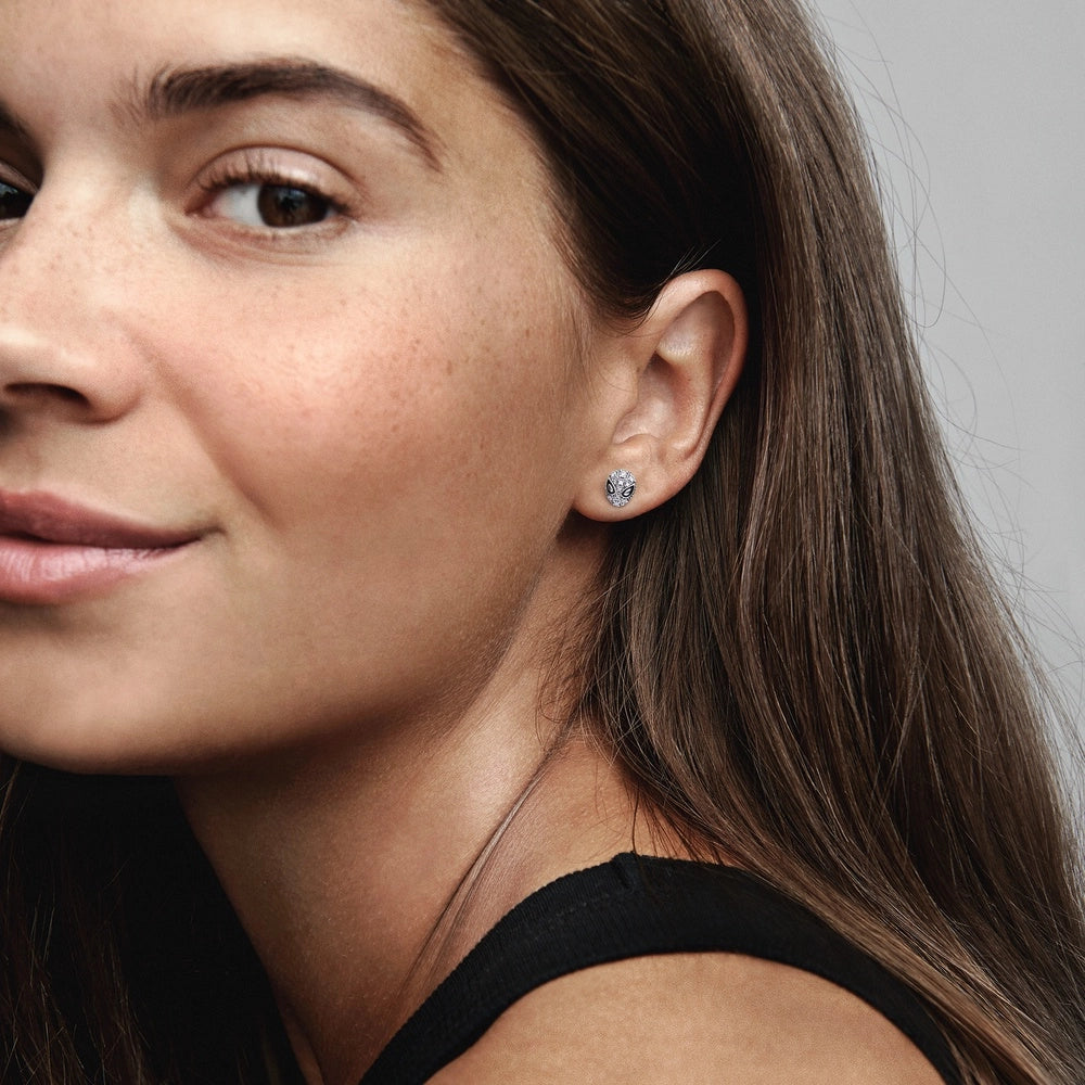 Aretes Pandora De Botón Máscara De Spiderman De Marvel