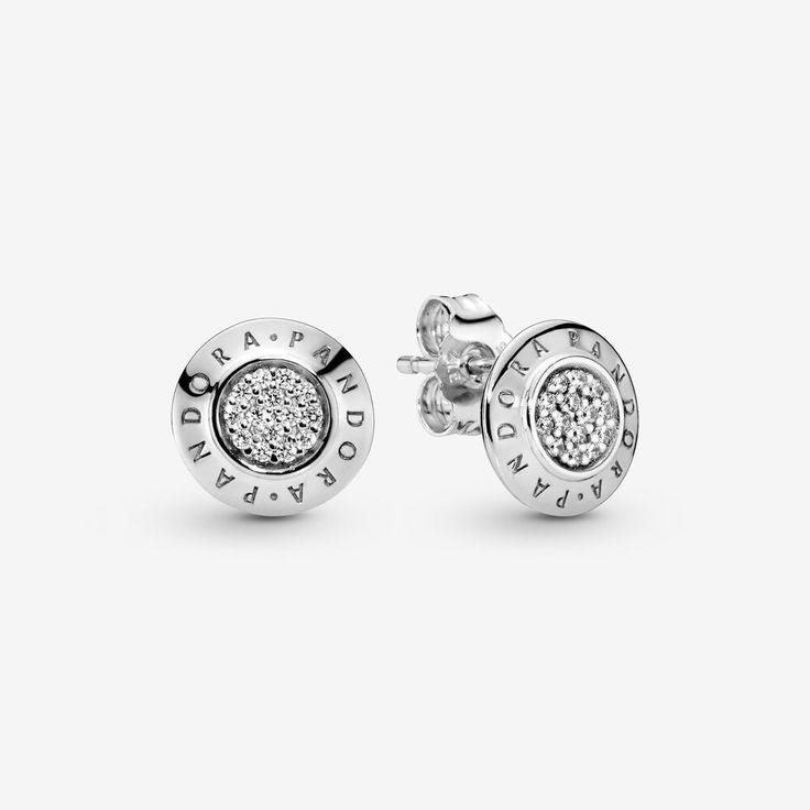 Aretes Pandora De Logo Con Zirconias