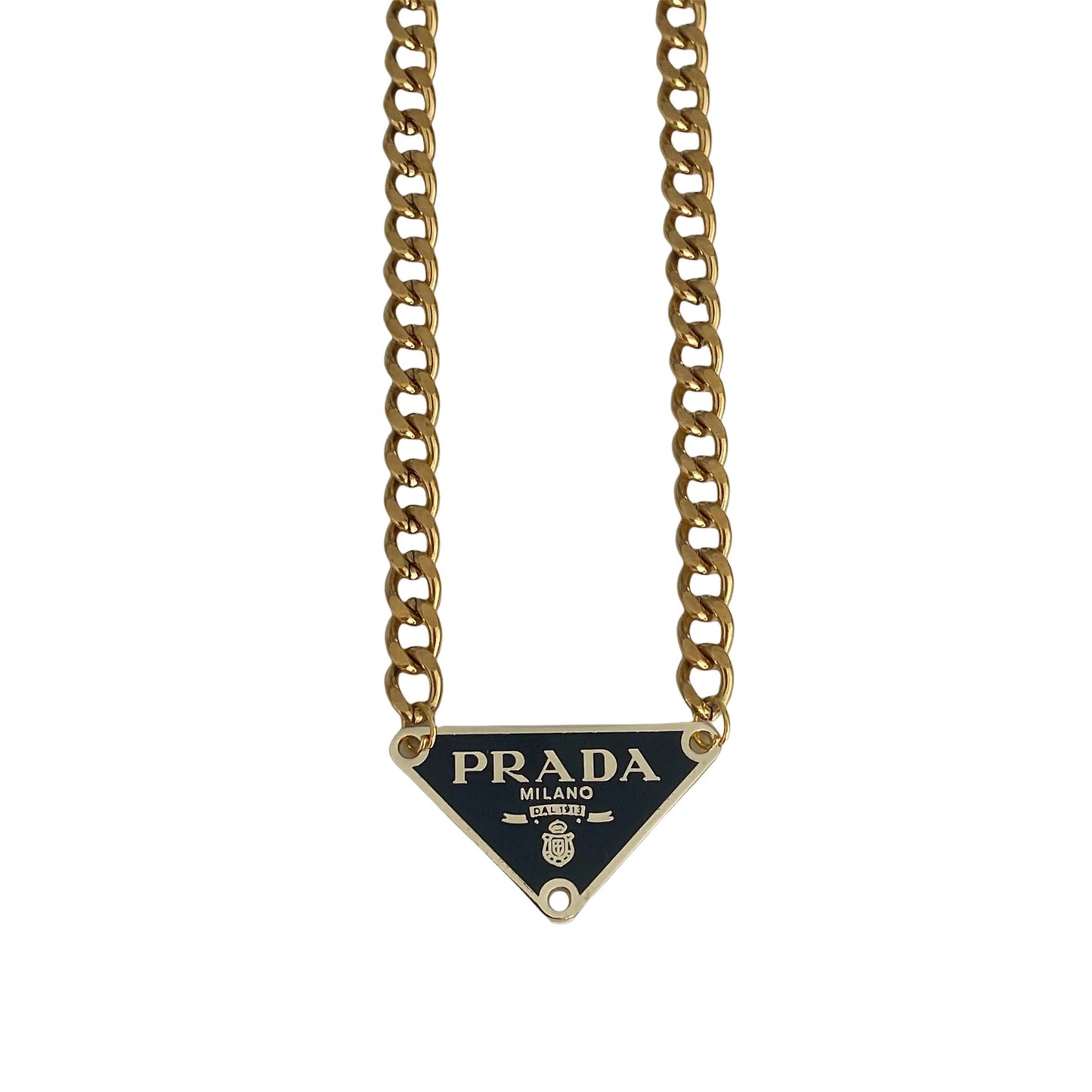 Collar Prada Logo Dorado