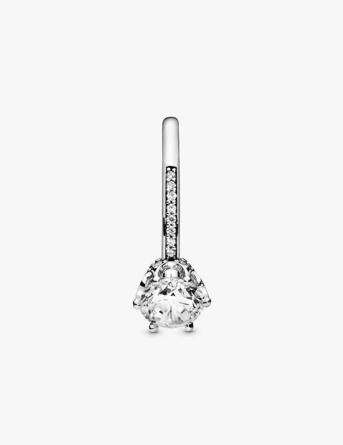 Anillo Pandora solitario Corona reluciente transparente