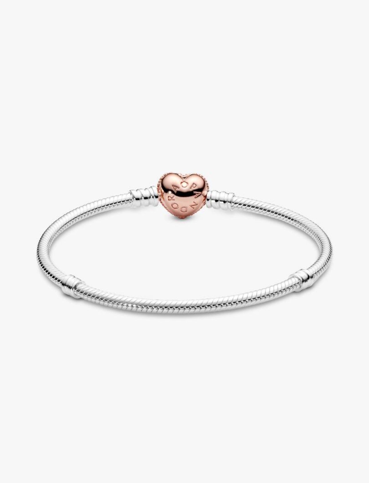 Pulsera Pandora Moments Con Cierre De Corazón Brillante Rose Gold
