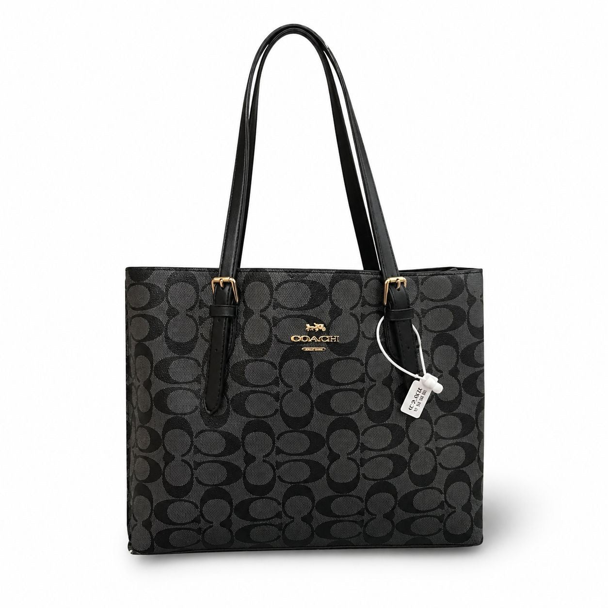 Cartera Mediana coach Mollie Tote Bag 25 Negra Con Caja