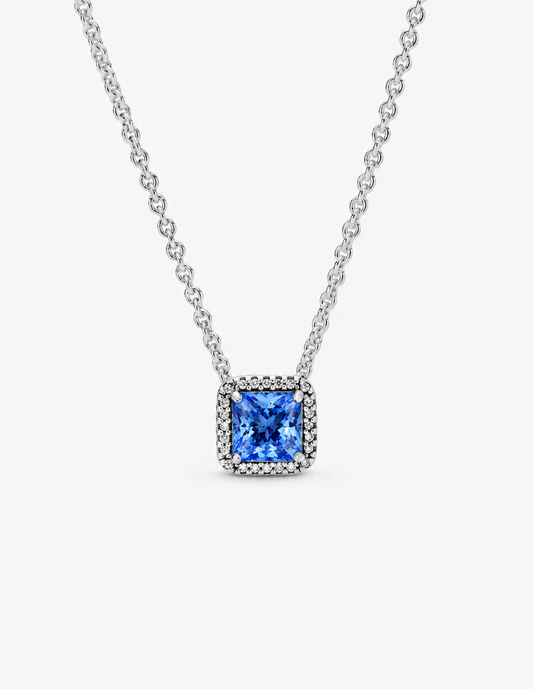 Collar Pandora Cuadrado Elegancia Atemporal Azul