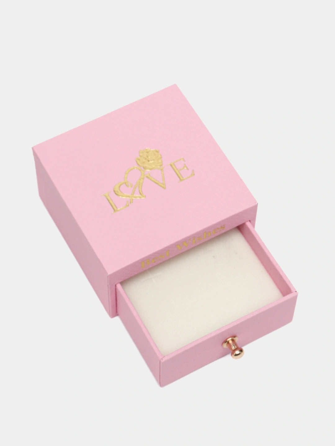 Caja Para Joyeria Rígida Con La Palabra Love Color Rosa