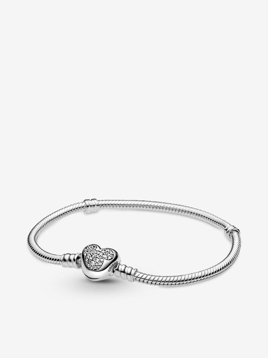 Pulsera Pandora Moments De Mickey Mousse Con Cierre de Corazón