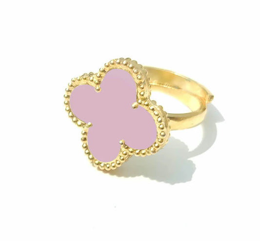 Anillo Ajustable Van Cleef Un Trébol Rosa