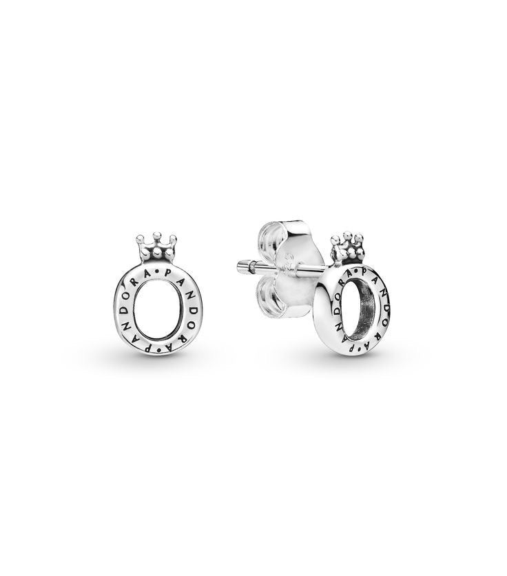 Aretes Pandora De Botón Con Corona