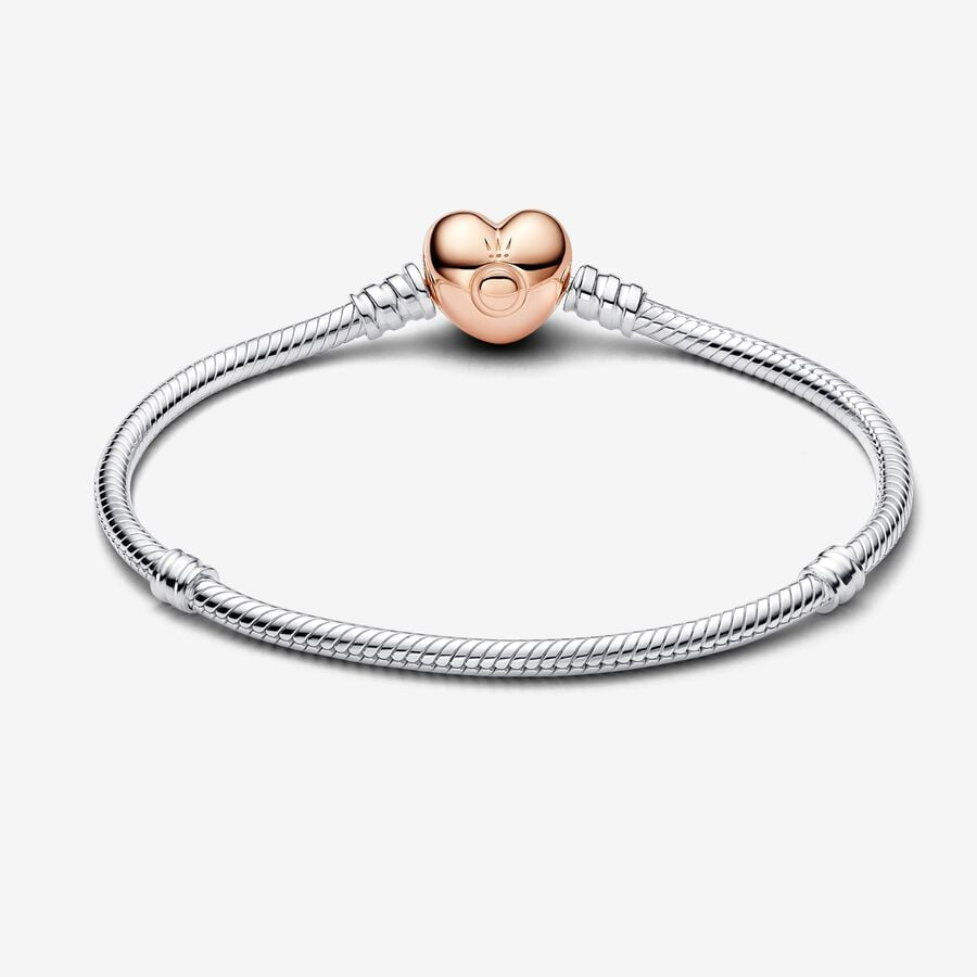 Pulsera Pandora Moments Con Cierre De Corazón En Rose Gold