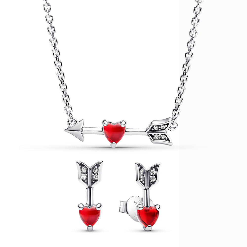 Set De Regalo Pandora Corazón Rojo con Flechas
