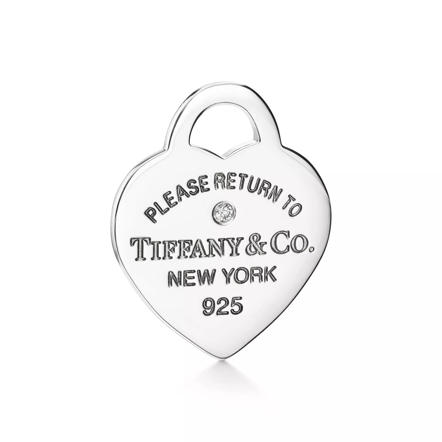 Collar de corazón en plata, azul Tiffany® con un diamante, Mini