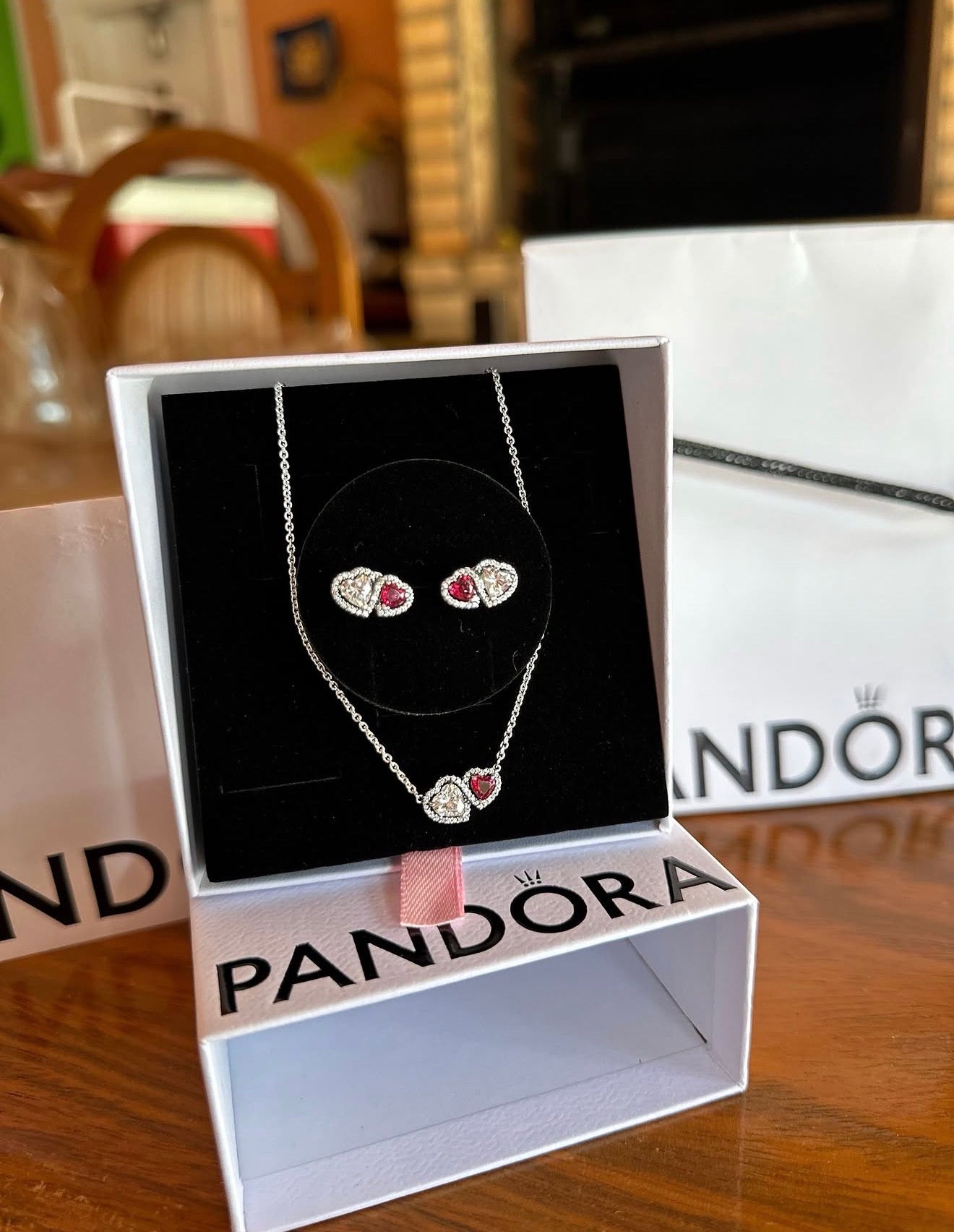 Set De Regalo Pandora doble corazón de el amor