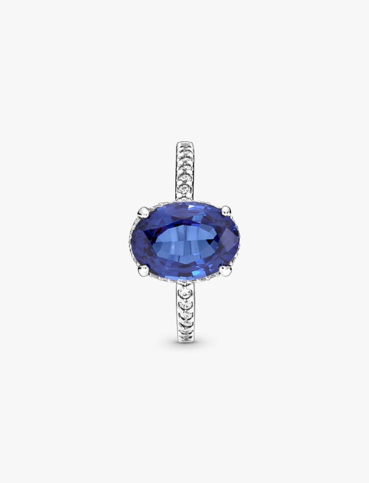 Anillo Pandora Óvalo Azul Brillante