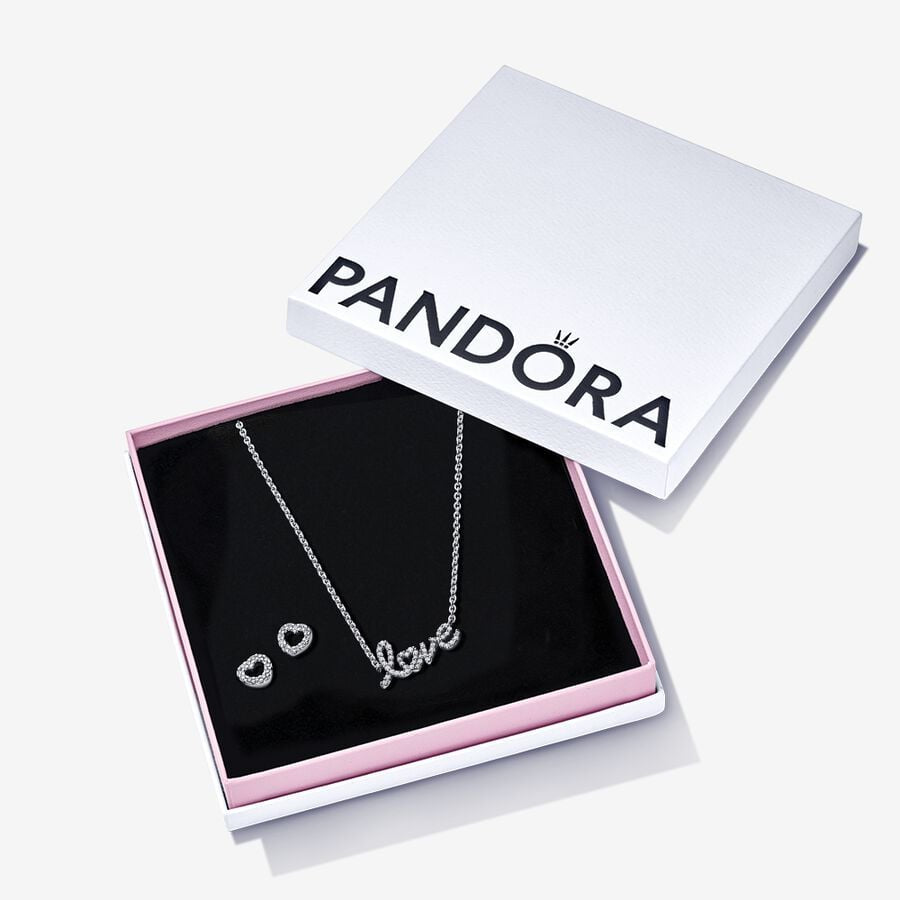 Set Pandora de collar y pendientes Love