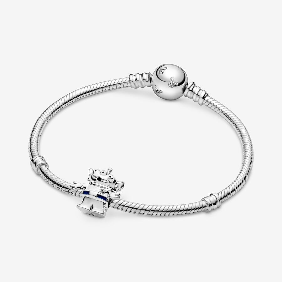 Charm Pandora de plata con esmalte azul de Aliens de Disney