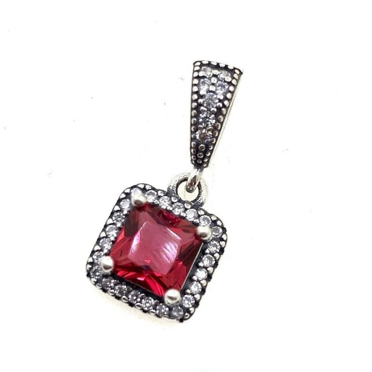 Charm Pandora Colgante Cuadrado Rojo Brillante