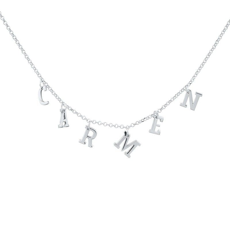 Collar De Nombre En Plata