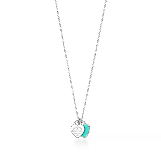 Collar de corazón en plata, azul Tiffany® con un diamante, Mini