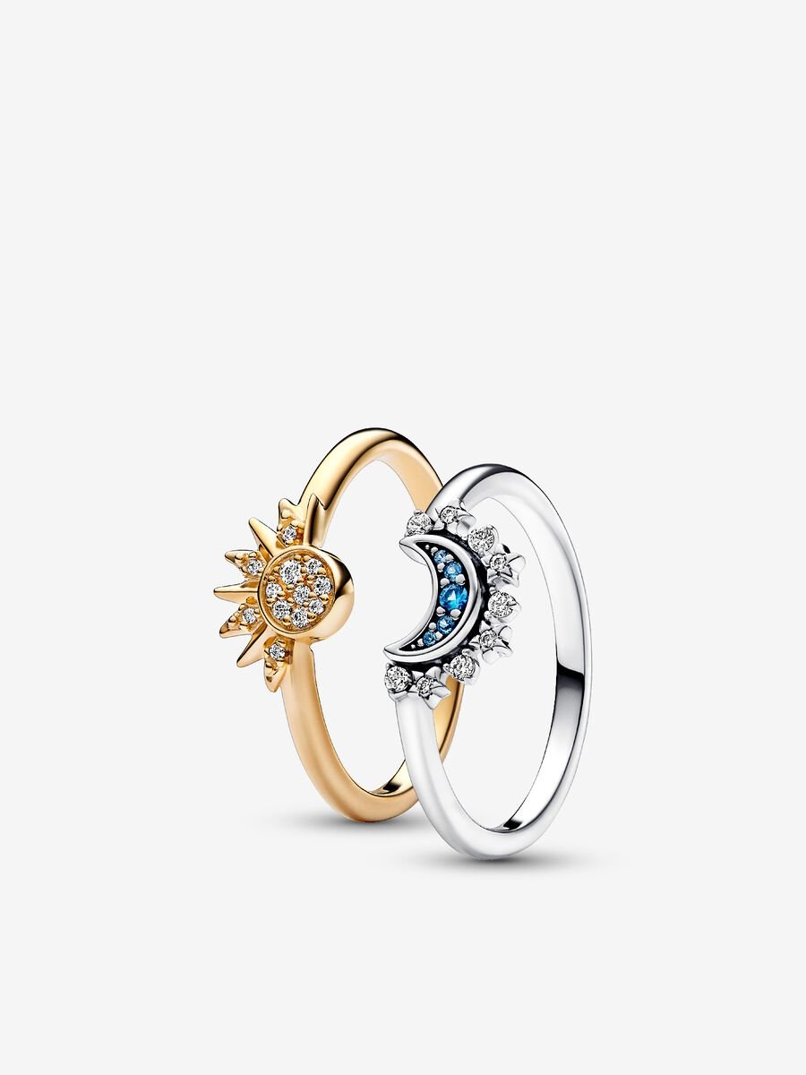 Anillos Pandora Set Sol y Luna