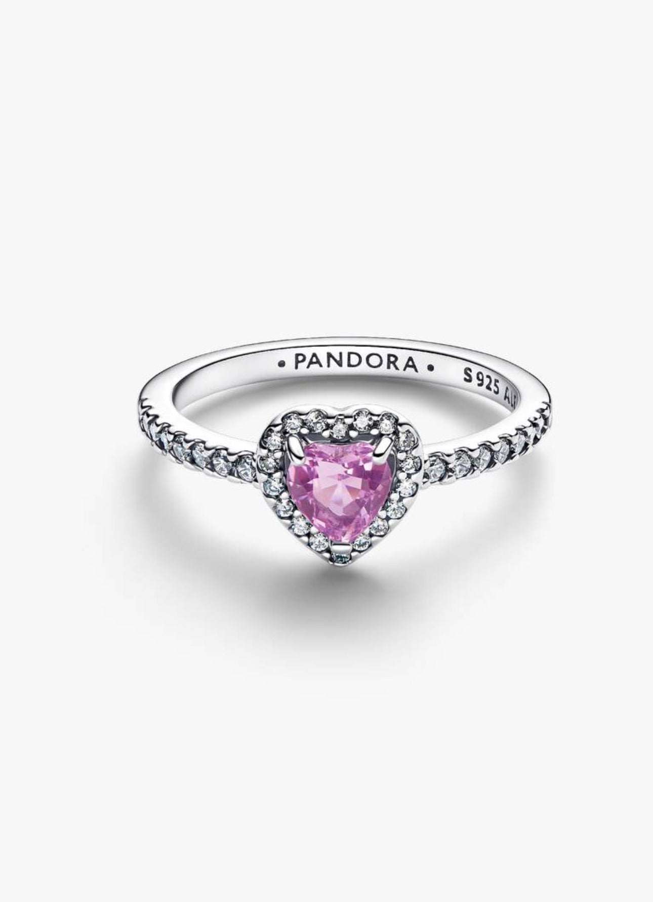 Anillo Pandora Corazón Morado Brillante