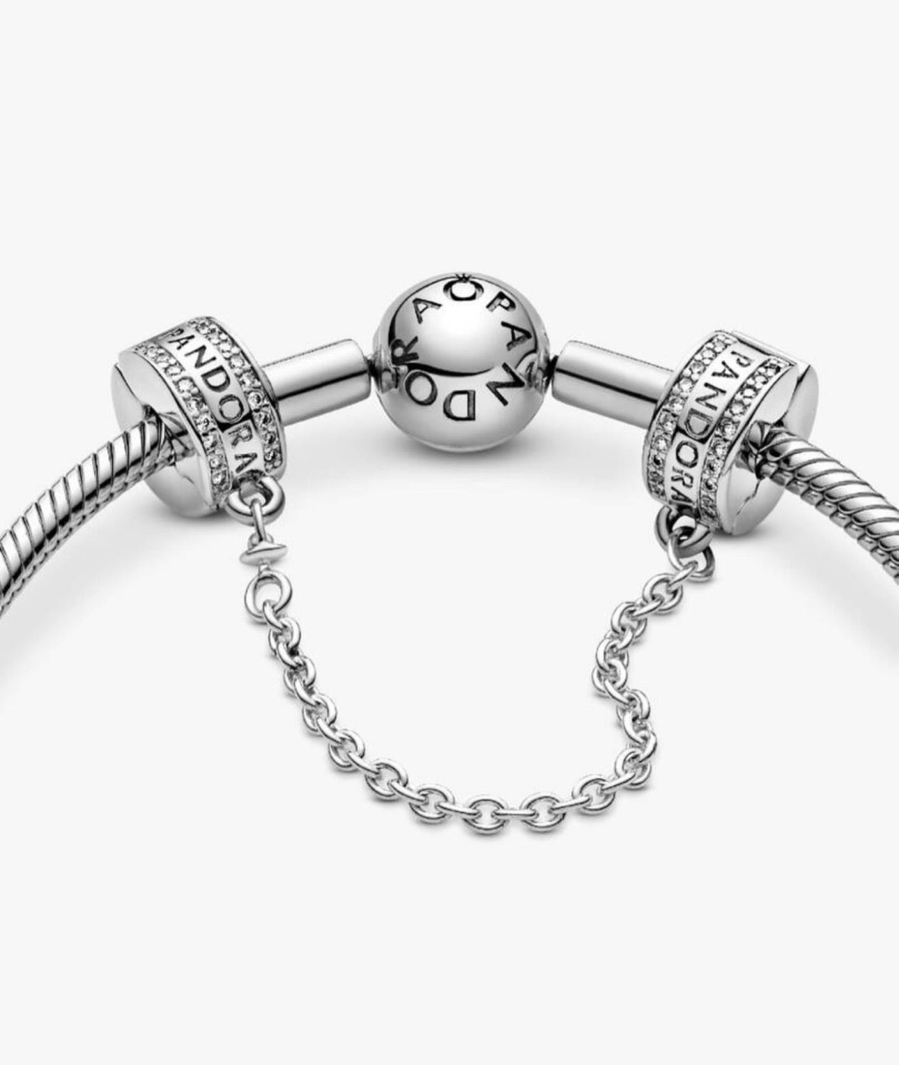 Cadena Pandora de Seguridad Con Logo Brillante