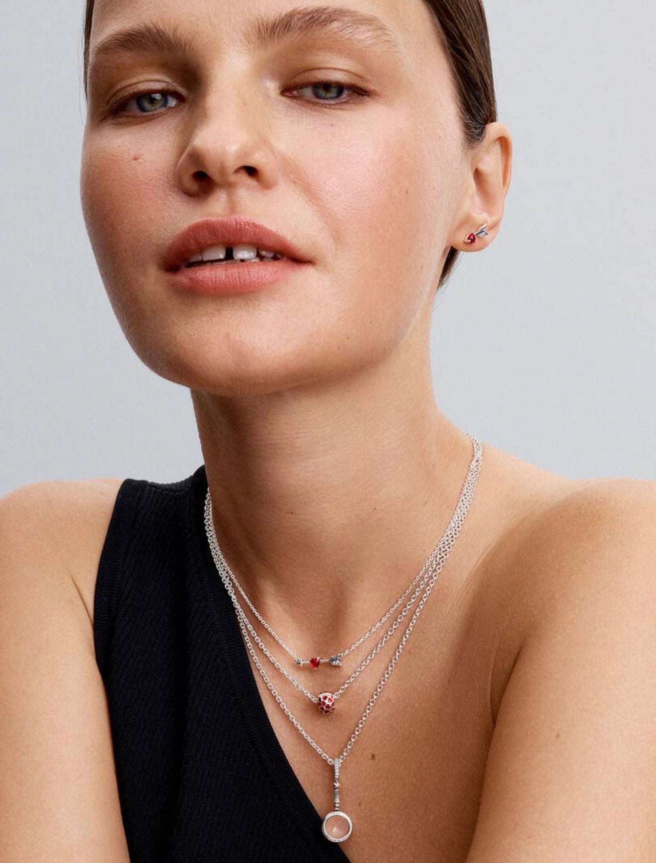 Collar Pandora Flecha y Corazón Cristal de Murano