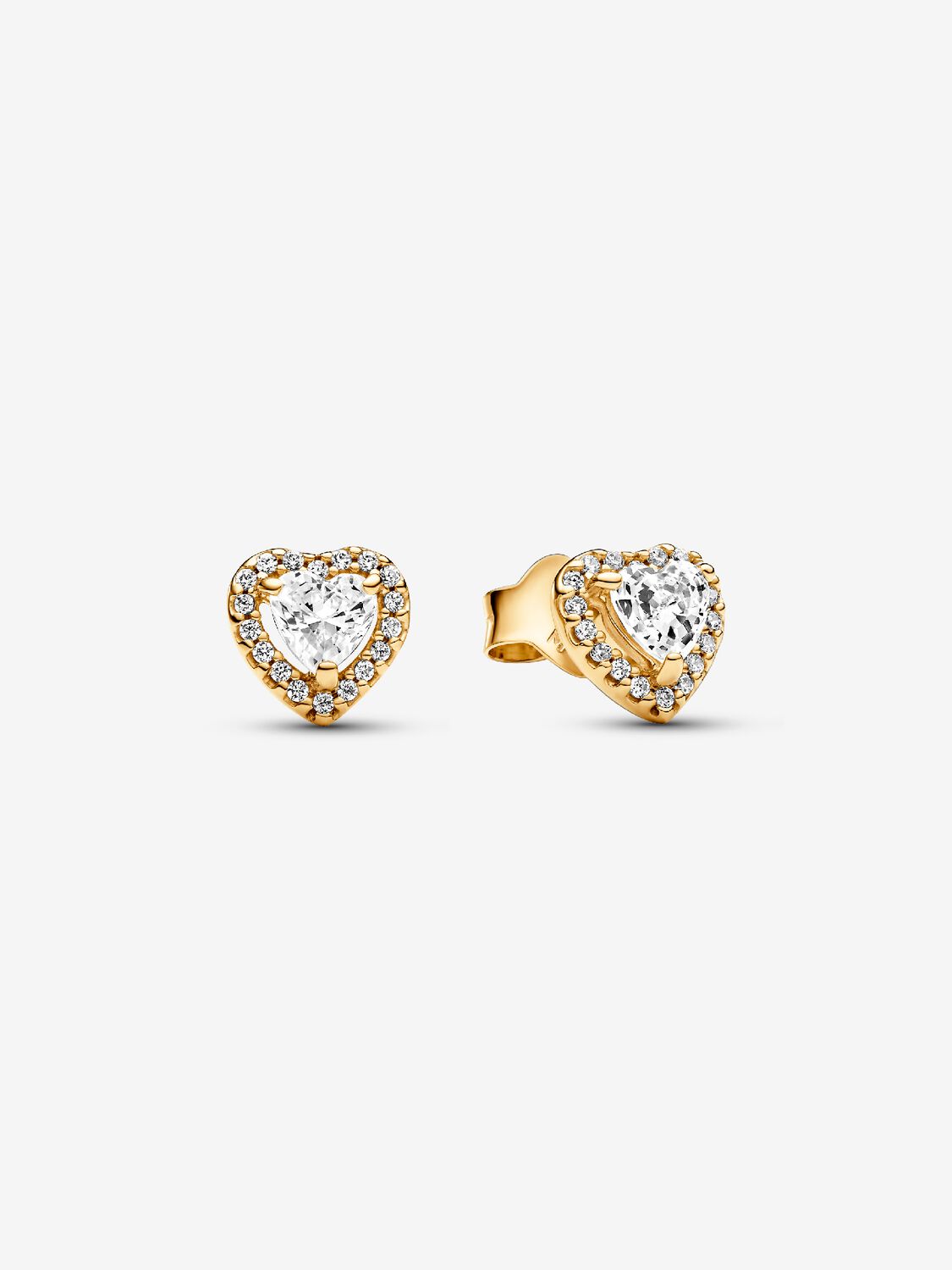 Aretes Pandora Corazones en Relieve Dorado