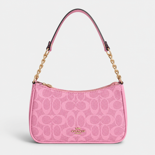 Cartera Coach De Hombro Mediana Teri Color Rosa Matte