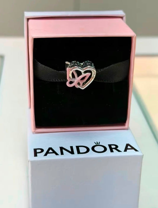 Charm Pandora Corazon y mariposa entrelazados
