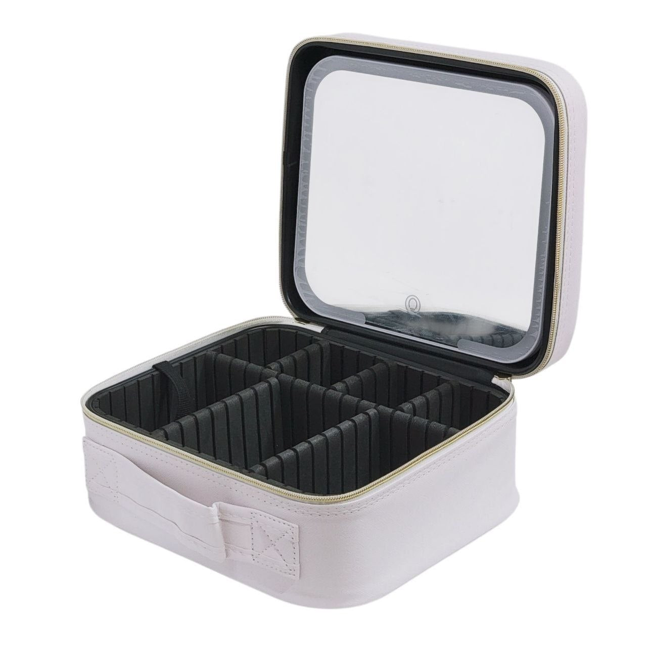 Maletín Organizador De Maquillaje Espejo Luz Led Blanco