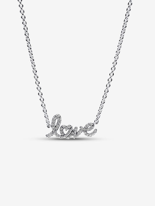 Collar Pandora Love Escrito a Mano Brillante